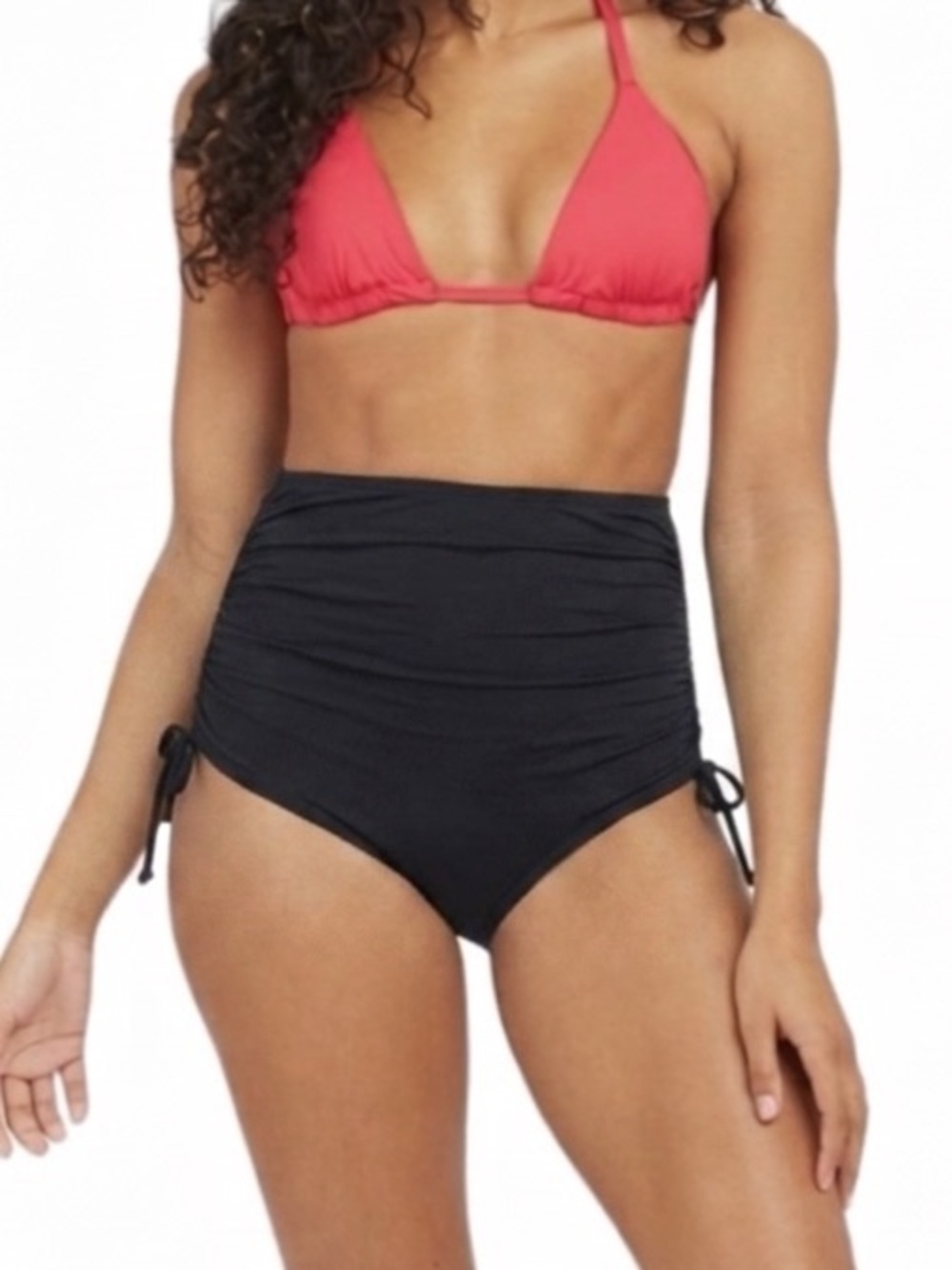 SPANX high rise solid Black Sculpting Activewear sexy swimsuit bottoms swim sz L - Picture 4 of 8